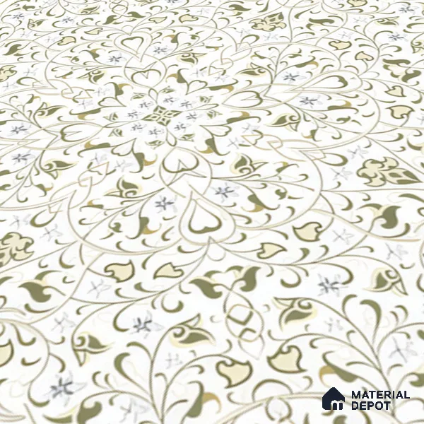 Moroccans Wall & Floor Tile TL 07247 C Olive Lace 1 ft x 1 ft Ceramic Matte Finish - 9 mm | 2 mm Spacer is Mandatory | Suitable For Bathroom, Kitchen, Dining Area | Please Expect a Slight Variation of Pattern